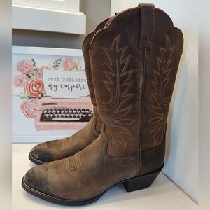 GUC Ariat Brand Heritage R Pull On Mid Calf Western Cowgirl Boot, Brown, 7.5